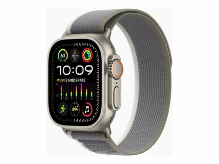 APPLE Watch Ultra 2 GPS + Cellular 49mm Titanium Case with Green/Grey Trail Loop - S/M