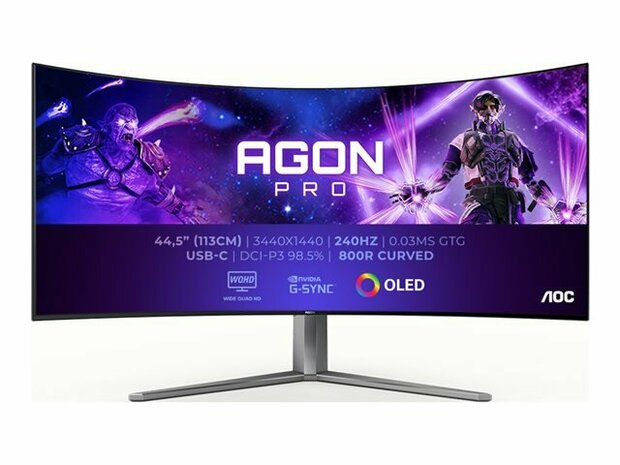 AOC AGON PRO AG456UCZD - OLED-Monitor - gebogen - 114.3 cm (45") - HDR